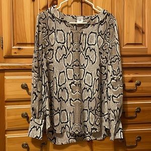 CAbi Small Serpentine Wide Cuff Snake Skin Blouse